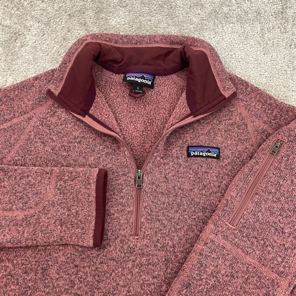 Patagonia Better Sweater 1/4 Zip Pullover Womens Small Fleece Dark Pink